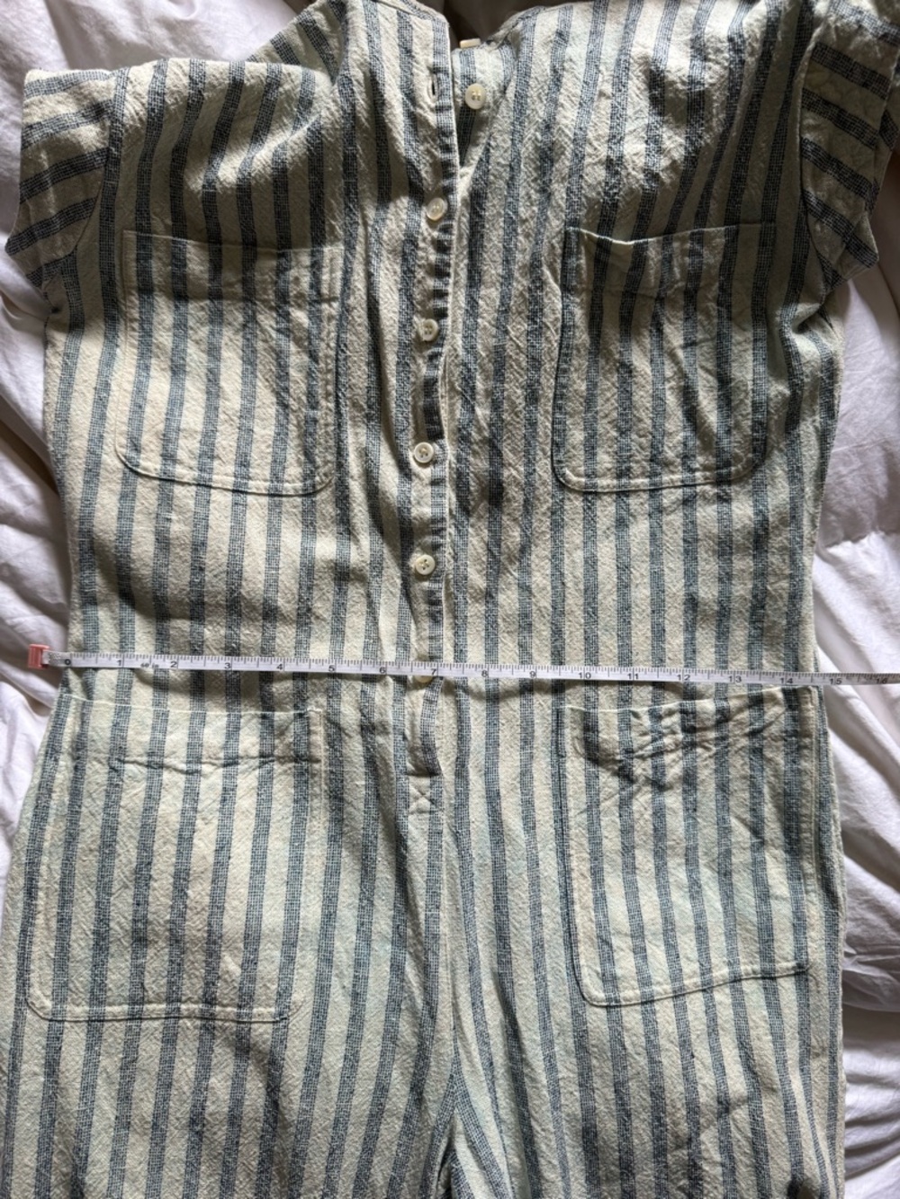 DÔEN Biarritz Seaside Stripe Silk Jumpsuit - Picture 10 of 16